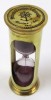 BR4864DP - Brass 3-minute Hourglass w/Maroon Sand