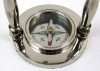 BR48654D - Brass Hanging Clock & Compass (White Face)