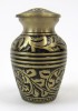 BR6767K - Brass Keepsake Urn Set. (Brass & Black Leaves)