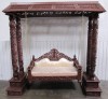 SH70091S - Carved Wooden Jhoola Swing w/ 4 Pillars & Canopy