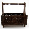 SH10431 - Hand Carved Wooden Magazine Rack