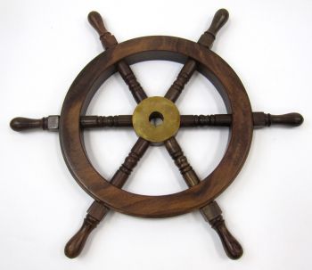 SH8761A - Sheesham Wood Ship Wheel, 15"