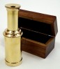 BR48256C - Brass Pullout 6.25" Telescope w/ Wood Box