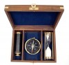 SH7707 - Nautical Gift Box - With compass, timer and telescope in Wooden Box